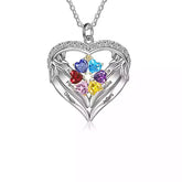 Personalized Name Necklace-Valentine's Day Engraved Name Gemstone Set Personalized Necklace Pendant